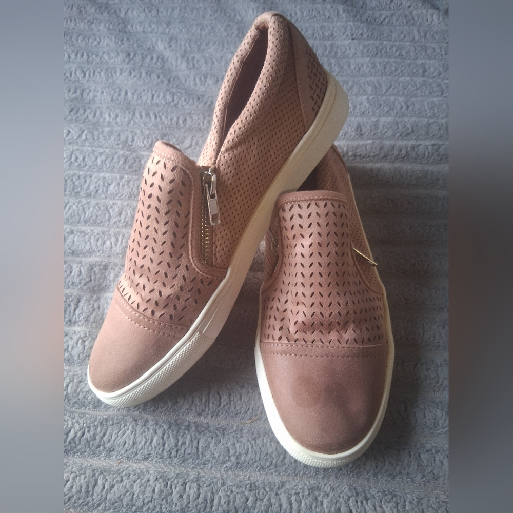 Report Pink Perforated Slip-On Sneakers